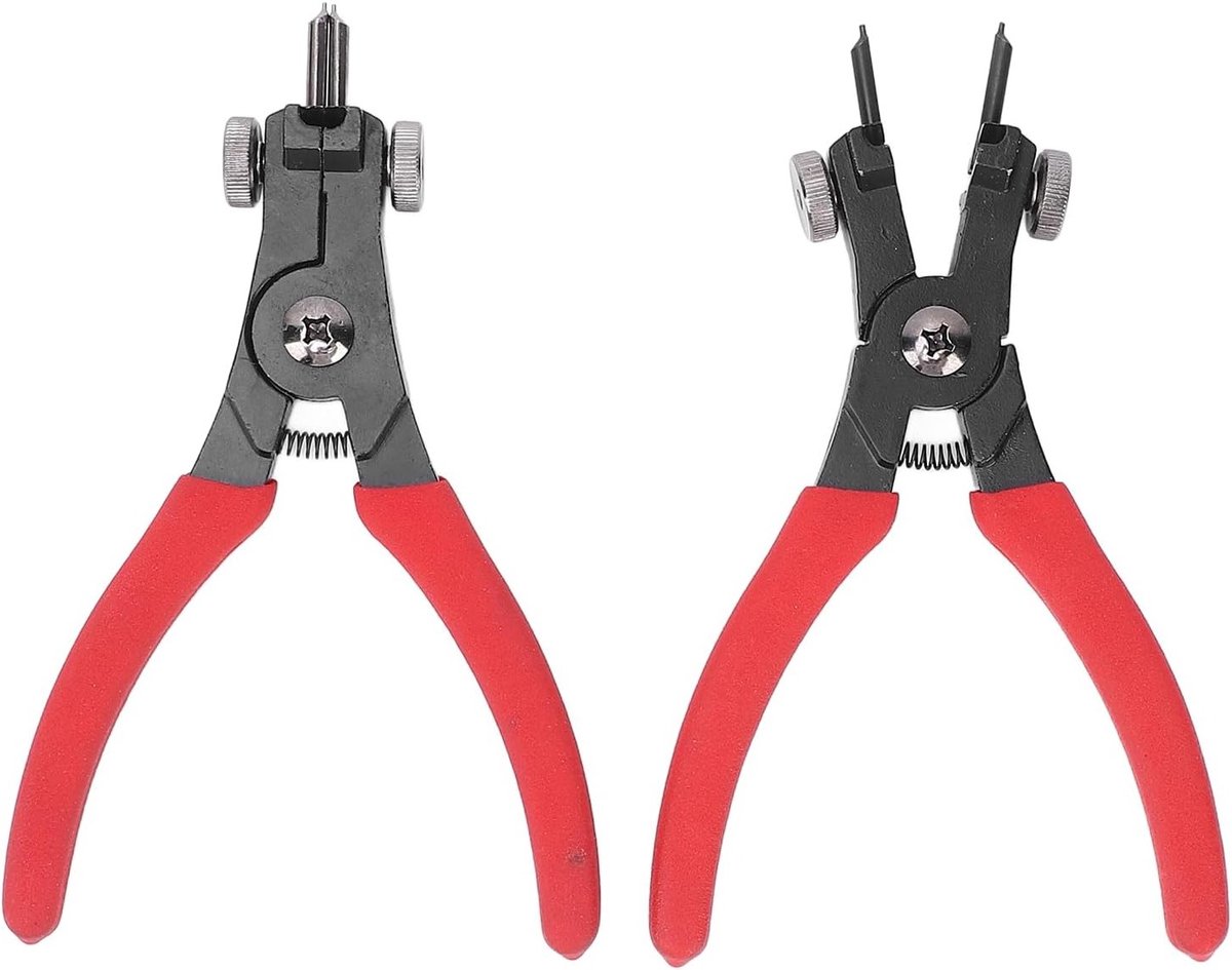 Verstelbare Ringtang Set voor Binnen- en Buitenspringveren, 7 Inch en 16 Inch met Ergonomische Handgreep en 12 Punten voor Diverse Klussen