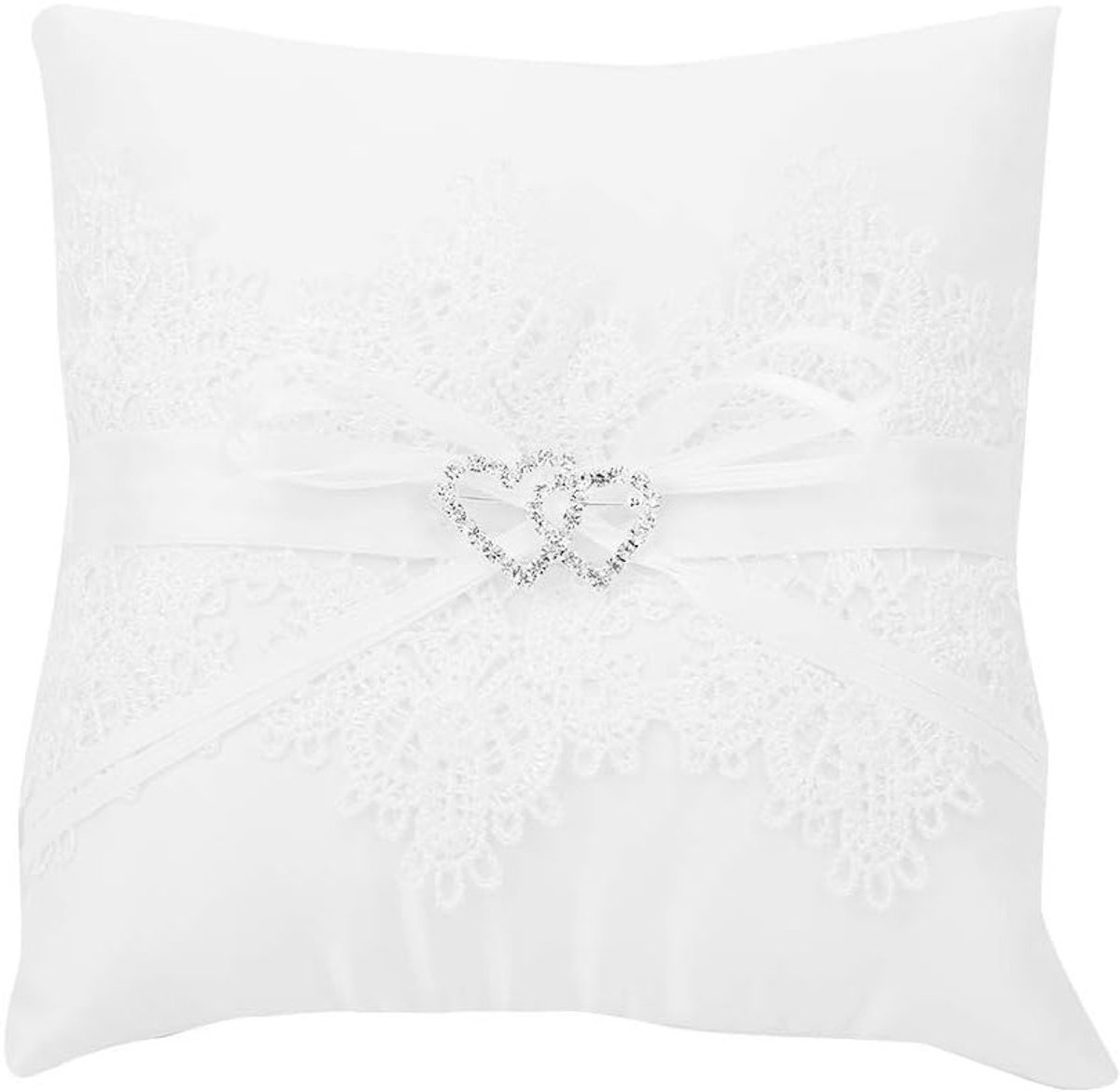 Romantisch Ringkussen voor Bruiloft, Luxe Satijnen Bloem, Accessoires voor Huwelijk, Perfect voor Trouwringen en Decoratie
