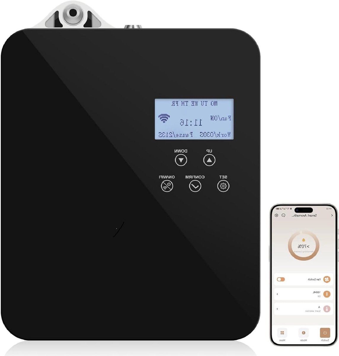 Slimme Luchtverfrisser voor Essentiële Olie, 300 ml Aroma Diffuser voor Grote Ruimtes, Ideaal voor Thuis, Kantoor en Spa