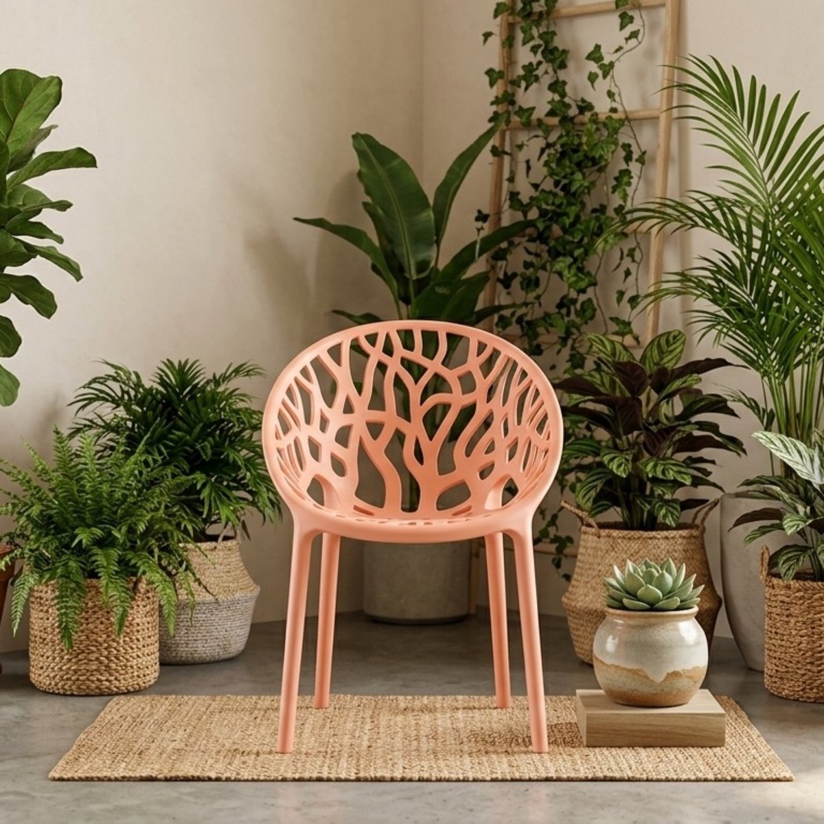 Tuinstoelen Set van 2 – - – Stapelbare Kunststof Stoelen Armleuningen - Medahomestore