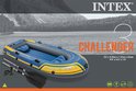 Intex Challenger 3 boot met peddels en pomp. Blauw met gele strepen.