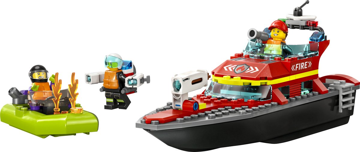 LEGO City Reddingsboot Brand Speelgoed voor Kinderen - 60373 — afbeelding 4