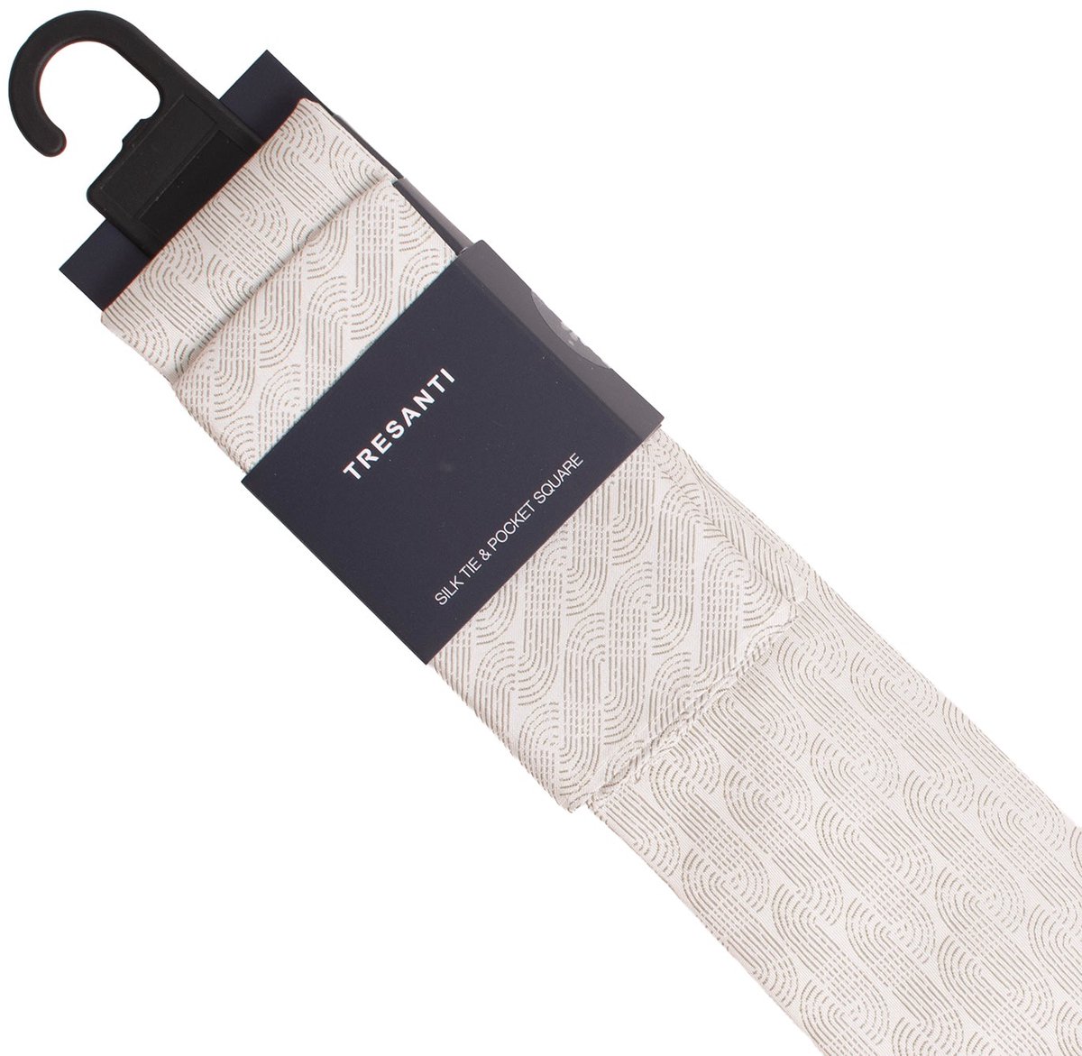 TRESANTI | GUSTAVO | Silk tie & pocket square set with a spiral pattern | groen