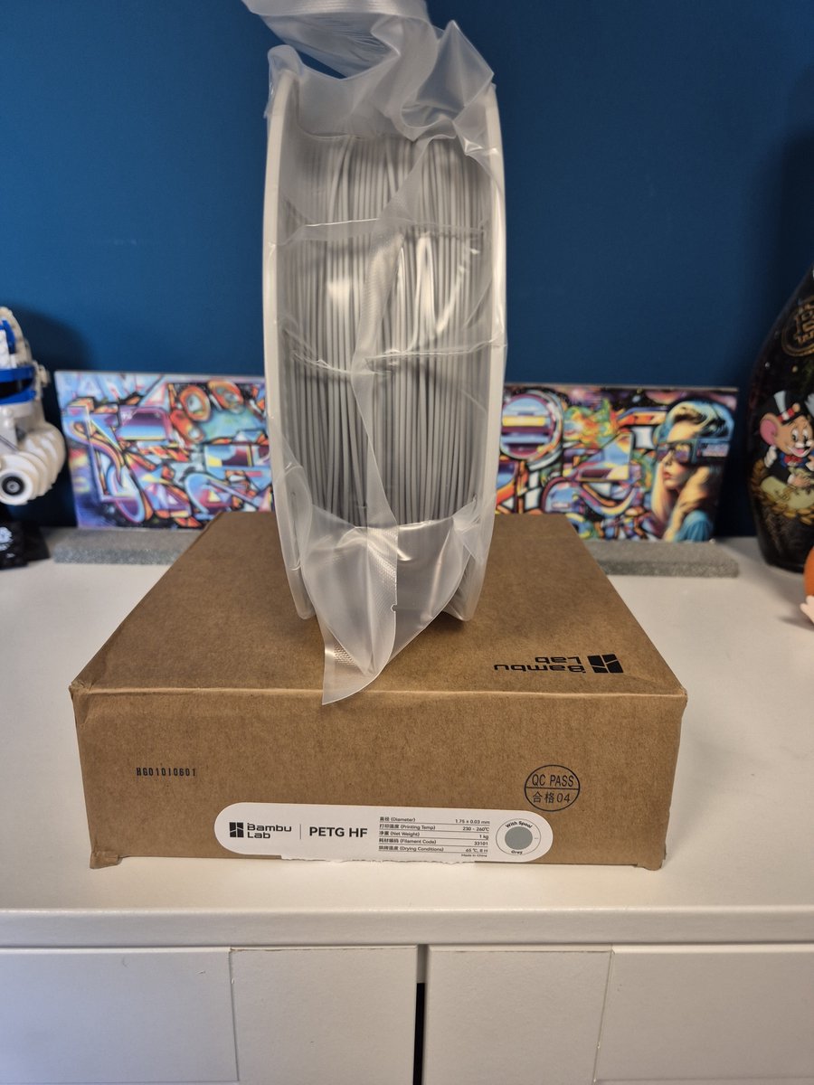 Bambu Lab PETG HF Filament – Grijs – 1 kg – 1.75 mm – Met spoel – High Flow