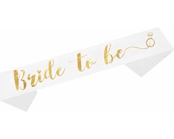 Go Go Gadget - Bride to be - Vrijgezellenfeest - Sjerp - Team Bride - 1 stuk - Wit met Gouden letters