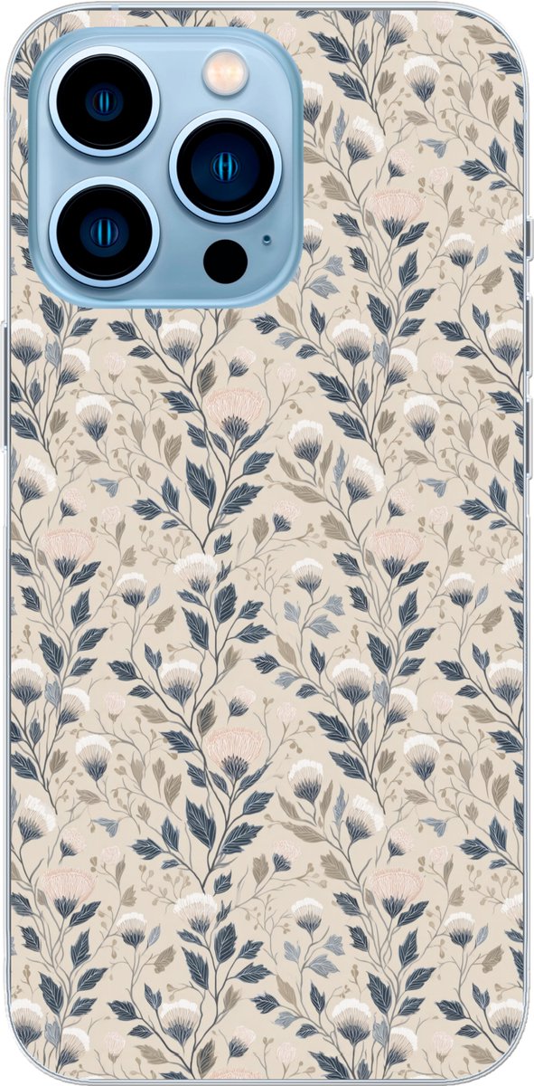 Telefoonhoesje Geschikt voor iPhone 13 Pro hoesje - Klassiek - Botanisch - Kleurrijk - Siliconen Telefoonhoesje Telefoonhoesje