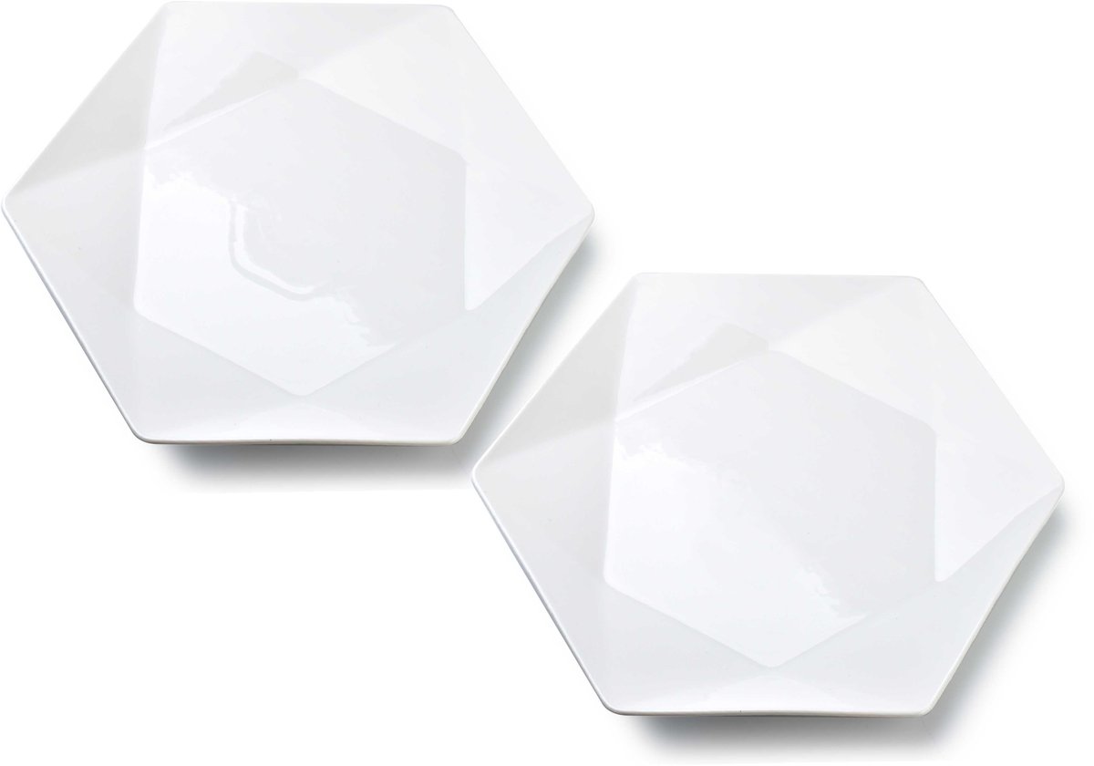 Set van 2 Ralph White dinerborden, wit, 32,5 cm