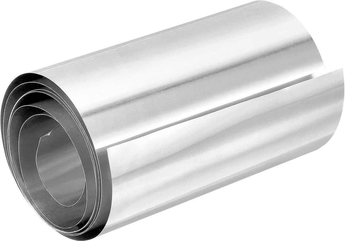 Aluminum Foil 4" x 78.7" - 1 Roll Aluminiumfolie voor Aluminium Dak - Metaalstrip 0.3mm Blad voor Daken - Goot - Deuren - Ramen