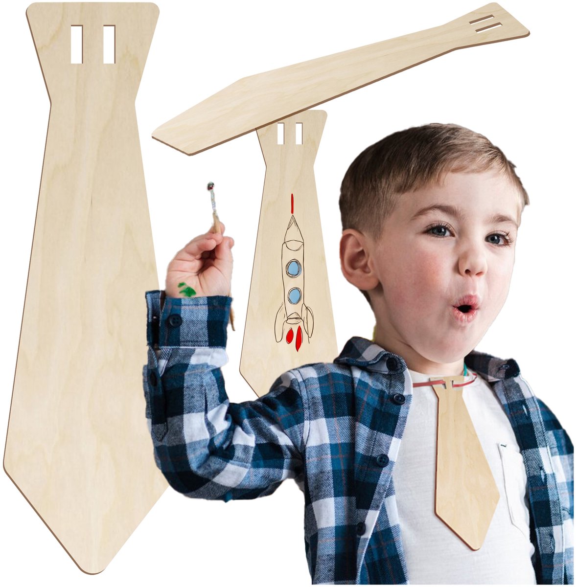 SMX Design - Hobbypakket - Houten Daskrawat - Voor Kinderen - Decoratief