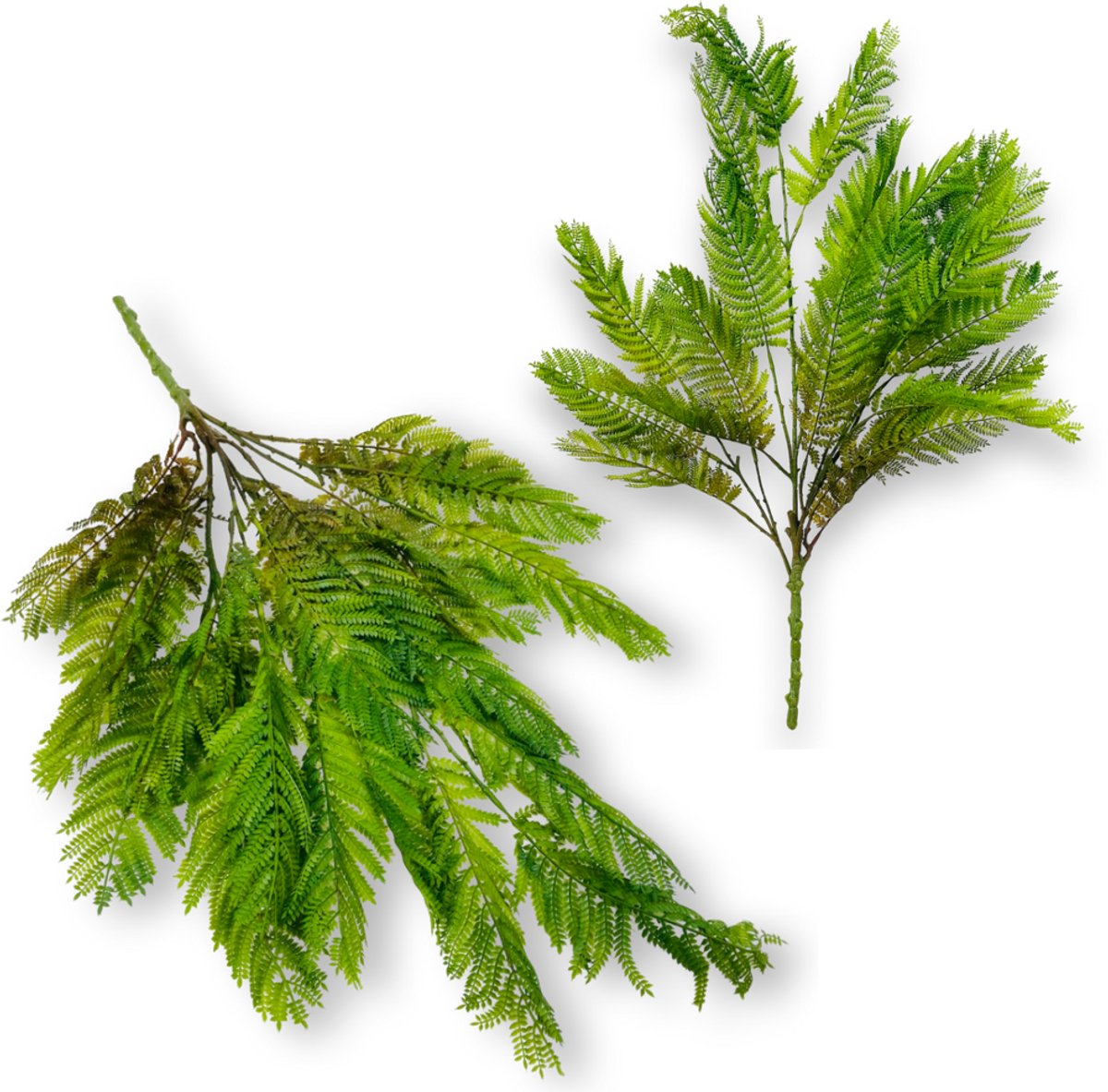 Inspiruj - Kunstplant - Groen-Bruin Boeket van Rubberachtige Varenbladeren - 73 cm