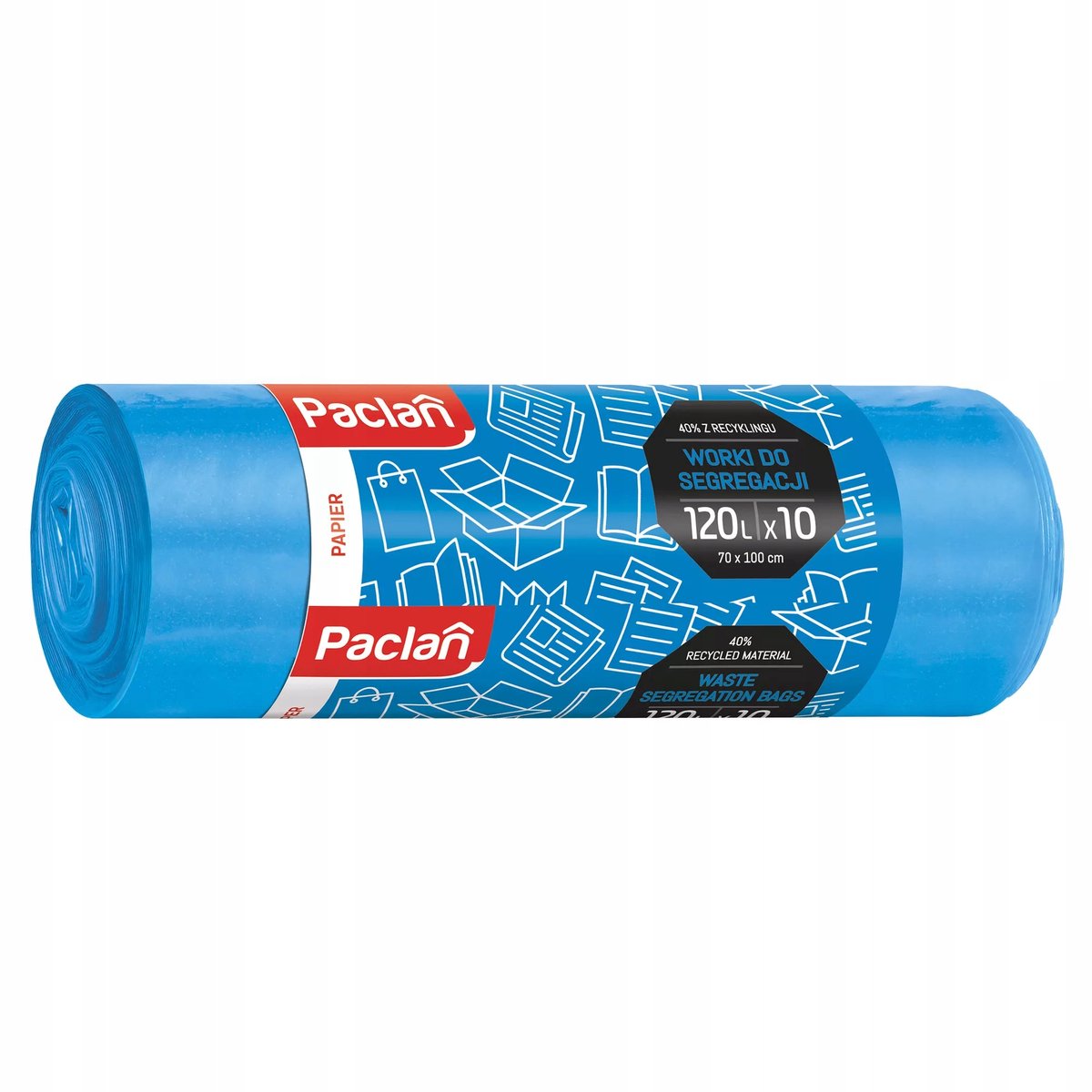 Paclan - Afvalzakken - 120l - Blauw - 10 stuks