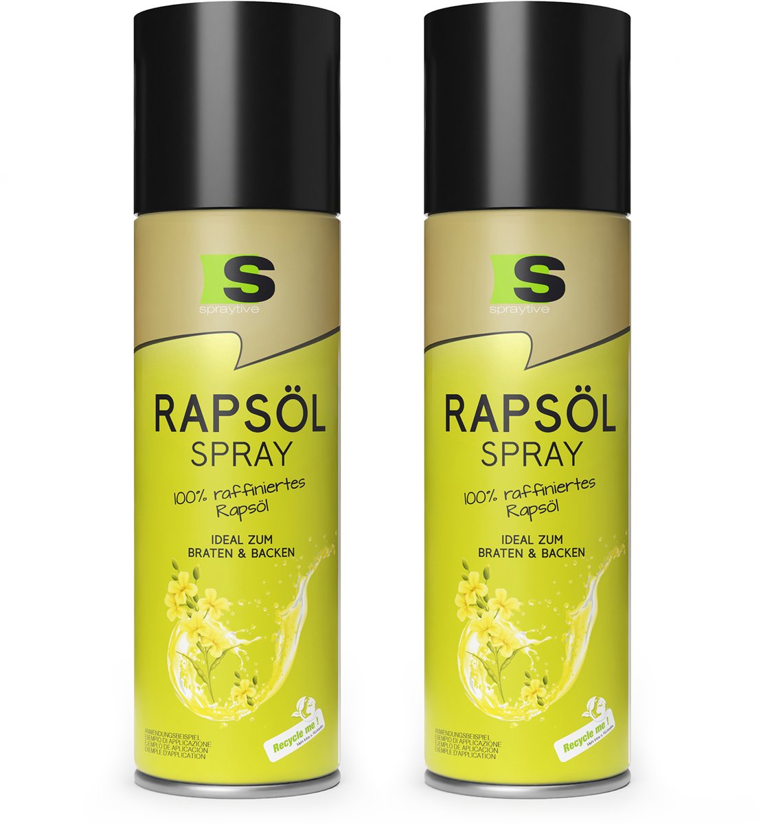 Spraytive 2x 400ml raapzaadolie kookspray airfryer spray voor bakken en koken caloriearm 2 kcal per spray 100% plantaardig