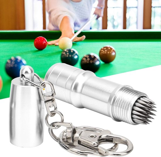 Keurpunt-picker Roestvrij Staal - Dubbele Puntenpicker - Sleutelhanger - Compact - Duurzaam - Voor Biljartliefhebbers - Keu-reparatiegereedschap — afbeelding 2