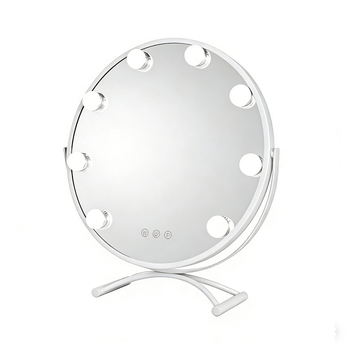 Hearyoo Make-upspiegel met LED Verlichting - 3 Kleurstanden - 360° Draaibaar - Touch Bediening - Tafelspiegel Wit