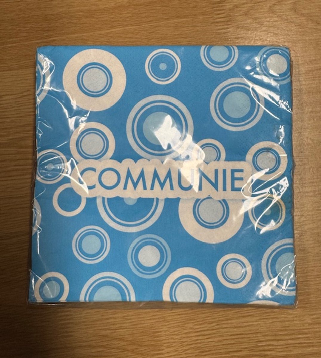 Blauwe Communie servetten 33 x 33 cm