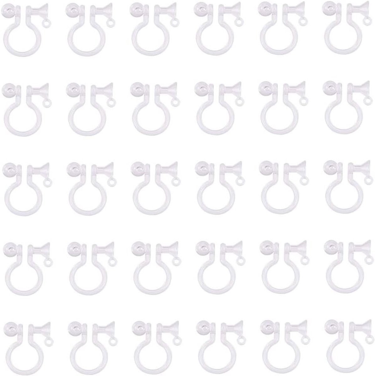 30 Stuks Transparante U-Type Plastic Clip-on Oorbellen Converter voor Niet-geperforeerde Oren - Eenvoudig en Comfortabel Draagbaar
