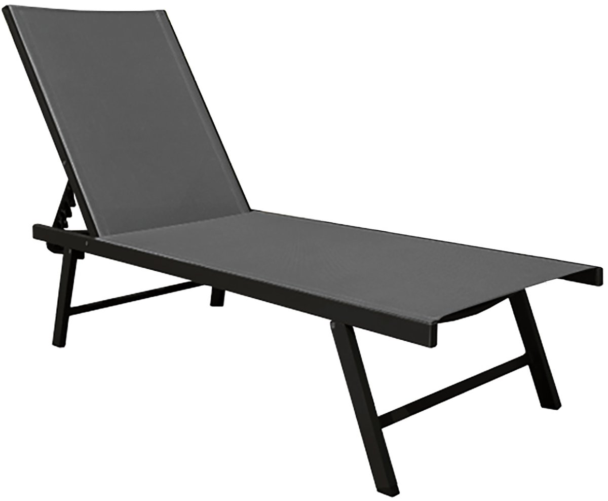 Sentosa Phifer® & Aluminum Sun Lounger - Black Chrome