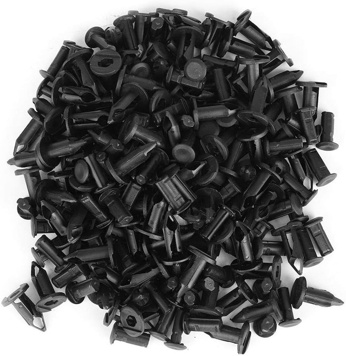 100 Stuks Plastic Rivets voor Bumper en Fender, 8mm Gatdiameter, Zwarte Bevestigingsclips voor Autoaccessoires