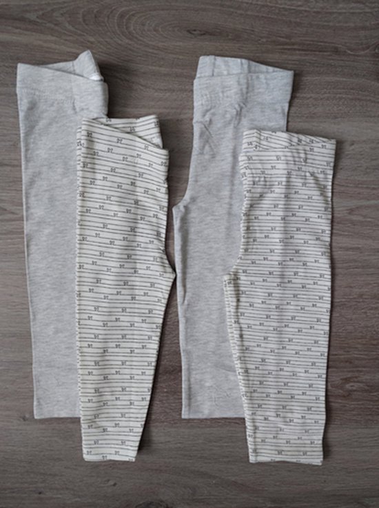 Legging - Baby - set van 2 meisjes leggings (2x2-delig) - maat 86/92