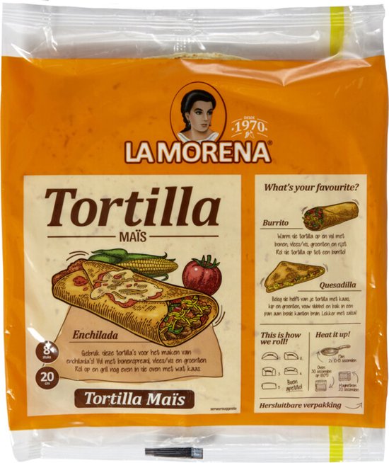 La Morena Tortilla wraps met 15% mais - 14 x 320 gram