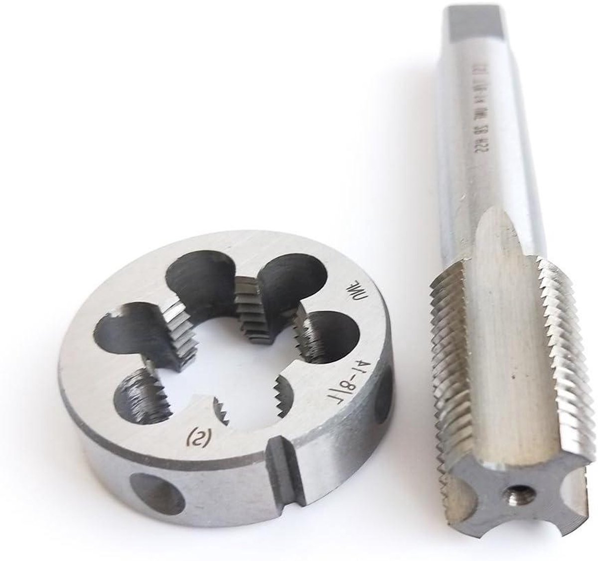 Tap en Die Set - Schroefdraad Snijset - Metaal Bewerken - Rechthandig Ontwerp - 7/8-14 UNF - Zilver