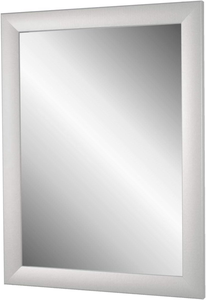 Wandspiegel Ingelijst - Spiegel met lijst - Make-up aanbrengen - Handgemaakt in Duitsland - 30 x 40 cm - Zilver Mat