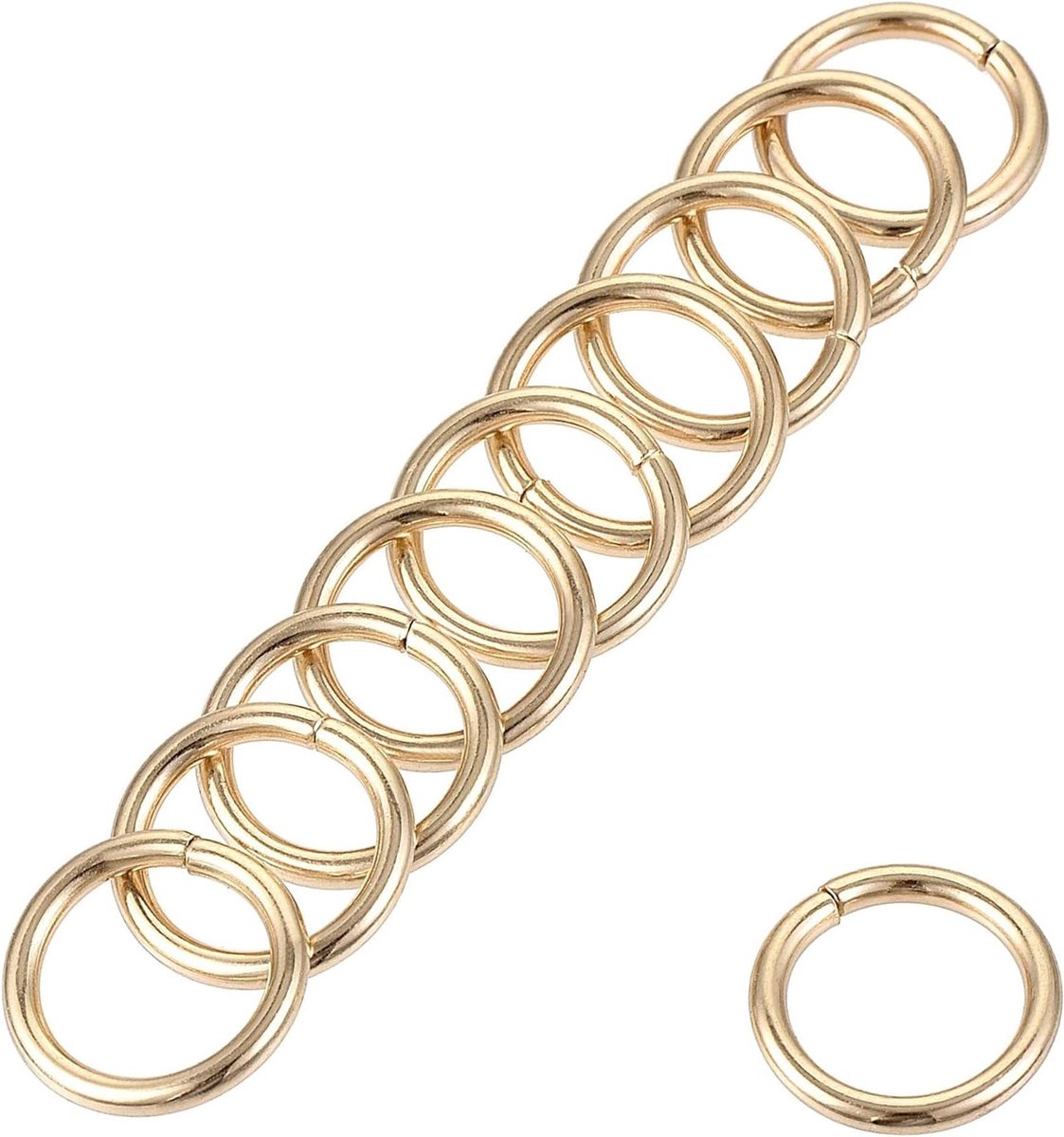 30 Stuks Metalen O-Ringen 30mm ID, 3mm Dikte, Multifunctionele O-Ringen voor Bevestiging en Creatief Gebruik, Duurzaam en Sterk in Goudkleur