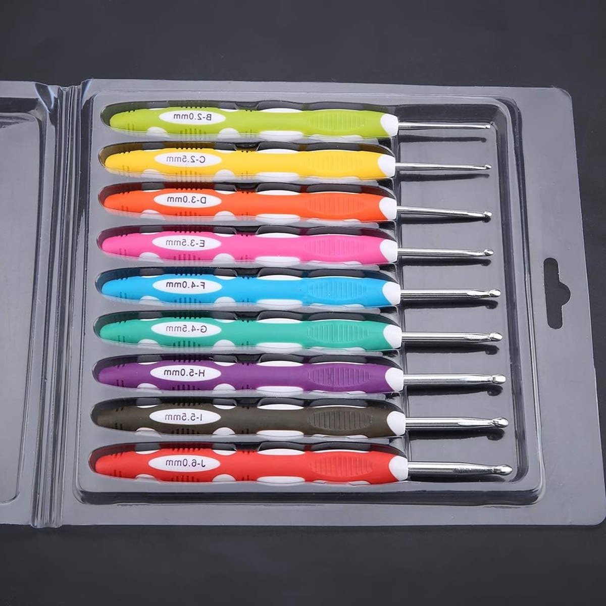 Complete Haaknaalden Set met 9 Stuks - Ideaal voor Breien en Haken met Aluminium en Kunststof Handvatten