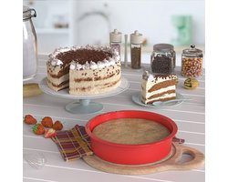 Ronde siliconen bakvorm voor gebak, 15 cm, 2 stuks siliconen bakvormen voor de airfryer, kleine antiaanbakvormen voor het bakken van desserts en gebak in de airfryer