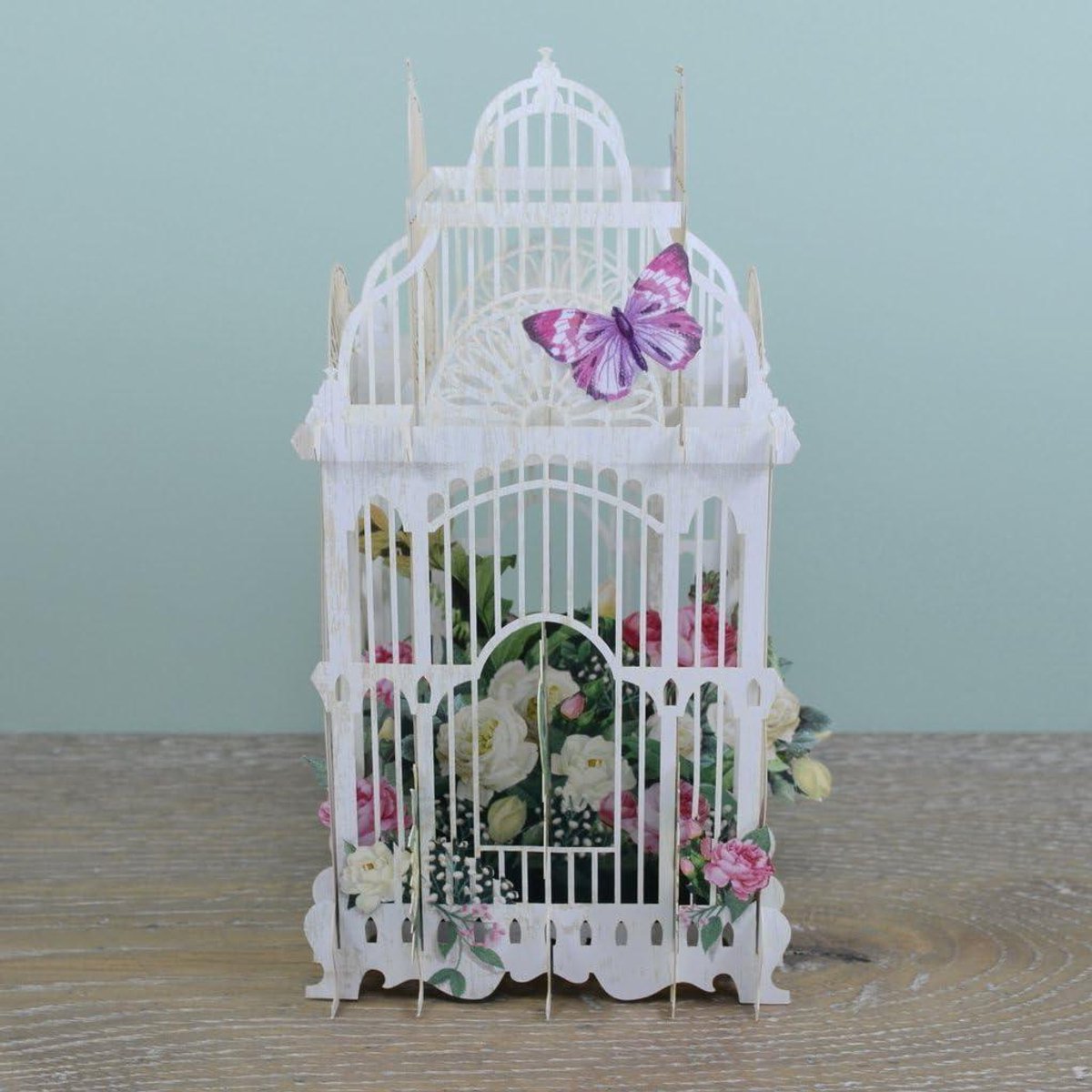 3D Verjaardagskaart - Wenskaart Pop-up - Cadeau Geven - Bloemenkooi Design - 165 x 165 mm - Multicolor