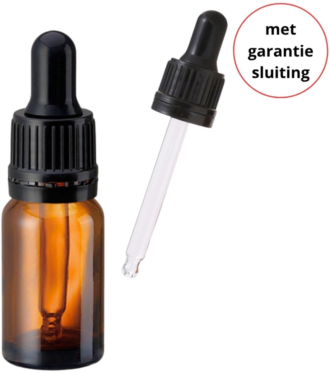 Pipetflesje 10ml 1 stuk - Glazen Flesje met Pipet - 1x Pipetfles met Garantiesluiting