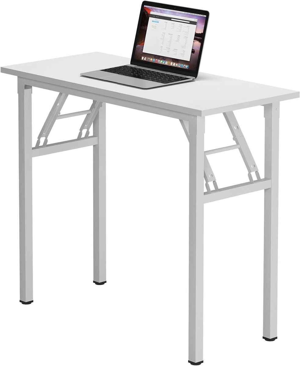Bureau Opklapbaar - Werktafel Inklapbaar - Thuiswerken - Geen Montage Nodig - 80 cm - Wit