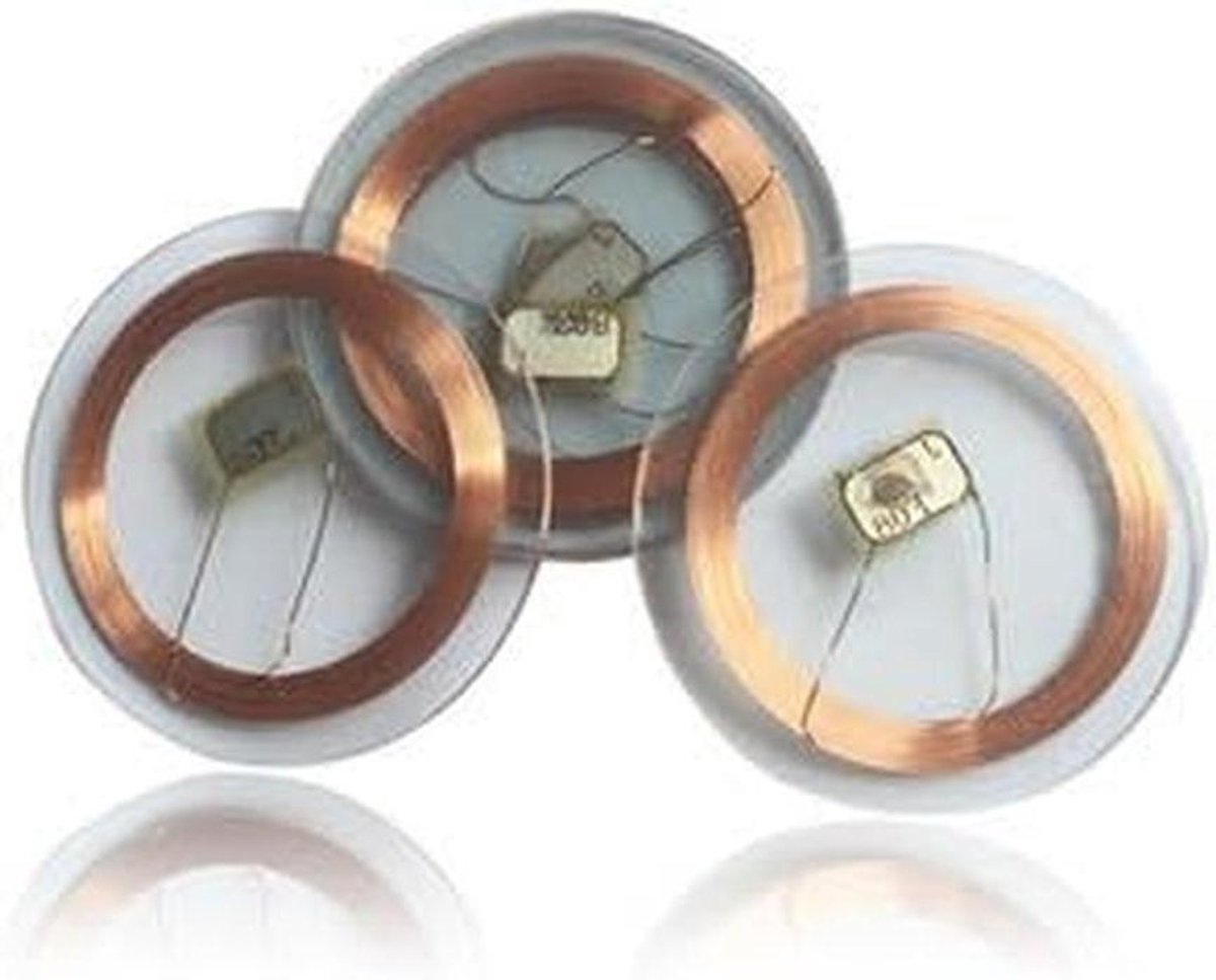 Transparante RFID Tags - Coin Tags PVC Tags - Toegangscontrole - MIFARE Classic Chip - 25 mm Diameter - Transparant