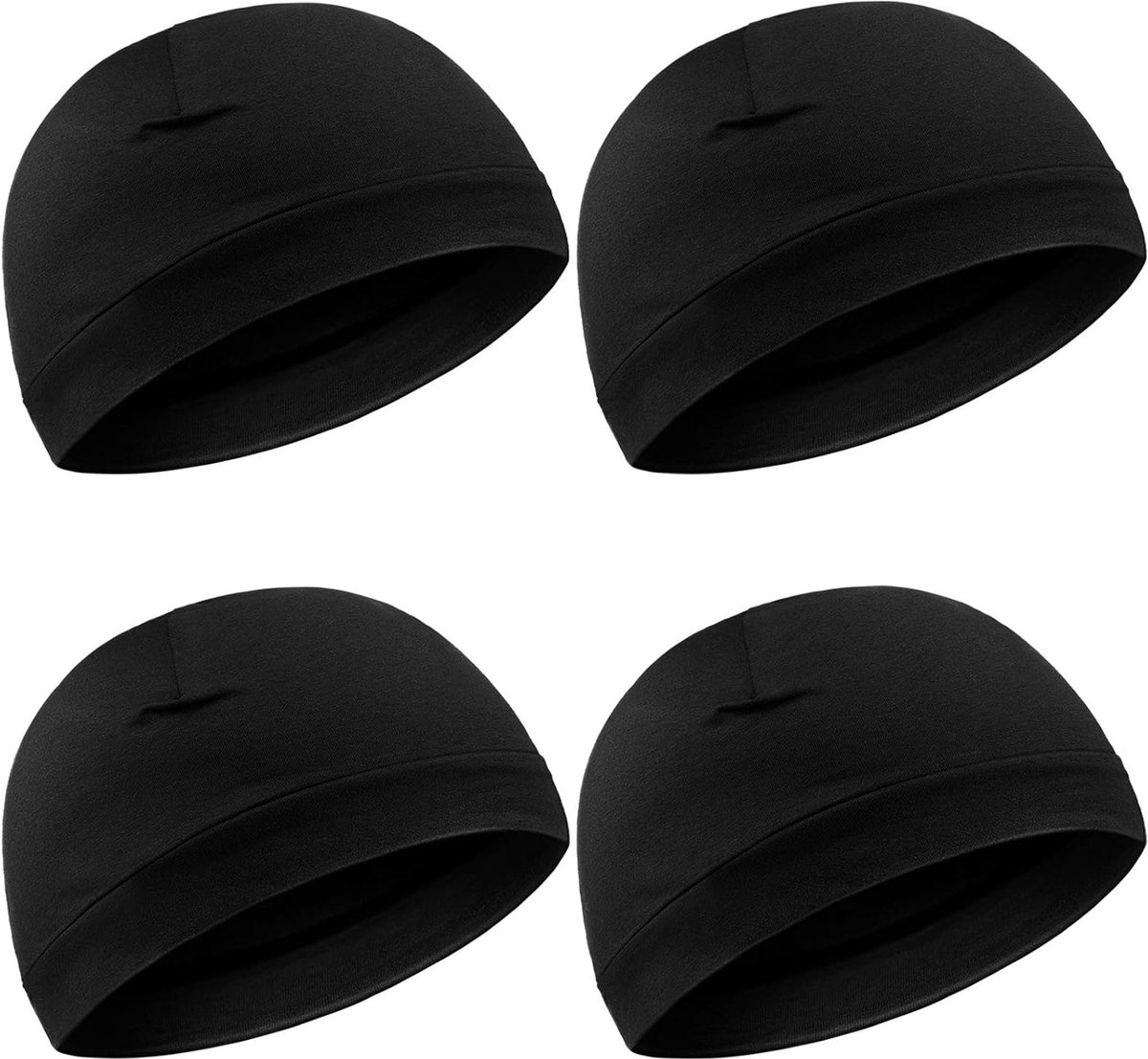 Zachte Katoenen Schedelcaps voor Mannen en Vrouwen - Multifunctionele Beanie Hoofdbedekking, Zwart, One Size, Ideaal voor Sport en Slaap