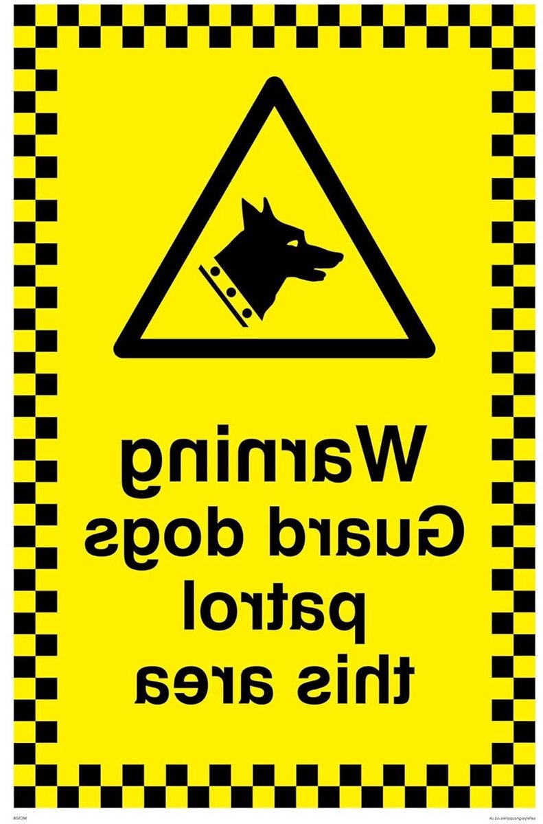Waarschuwingsbord Honden - Honden Verboden Bord - Gebied Beveiligen - Voldoet aan EN 7010 - 300 x 200 mm - Geel