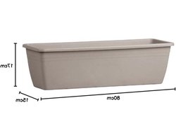 Raamdoos - Plantenbak Langwerpig - Planten Buiten Zetten - Kunststof Materiaal - 80 x 17 x 15 cm - Taupe