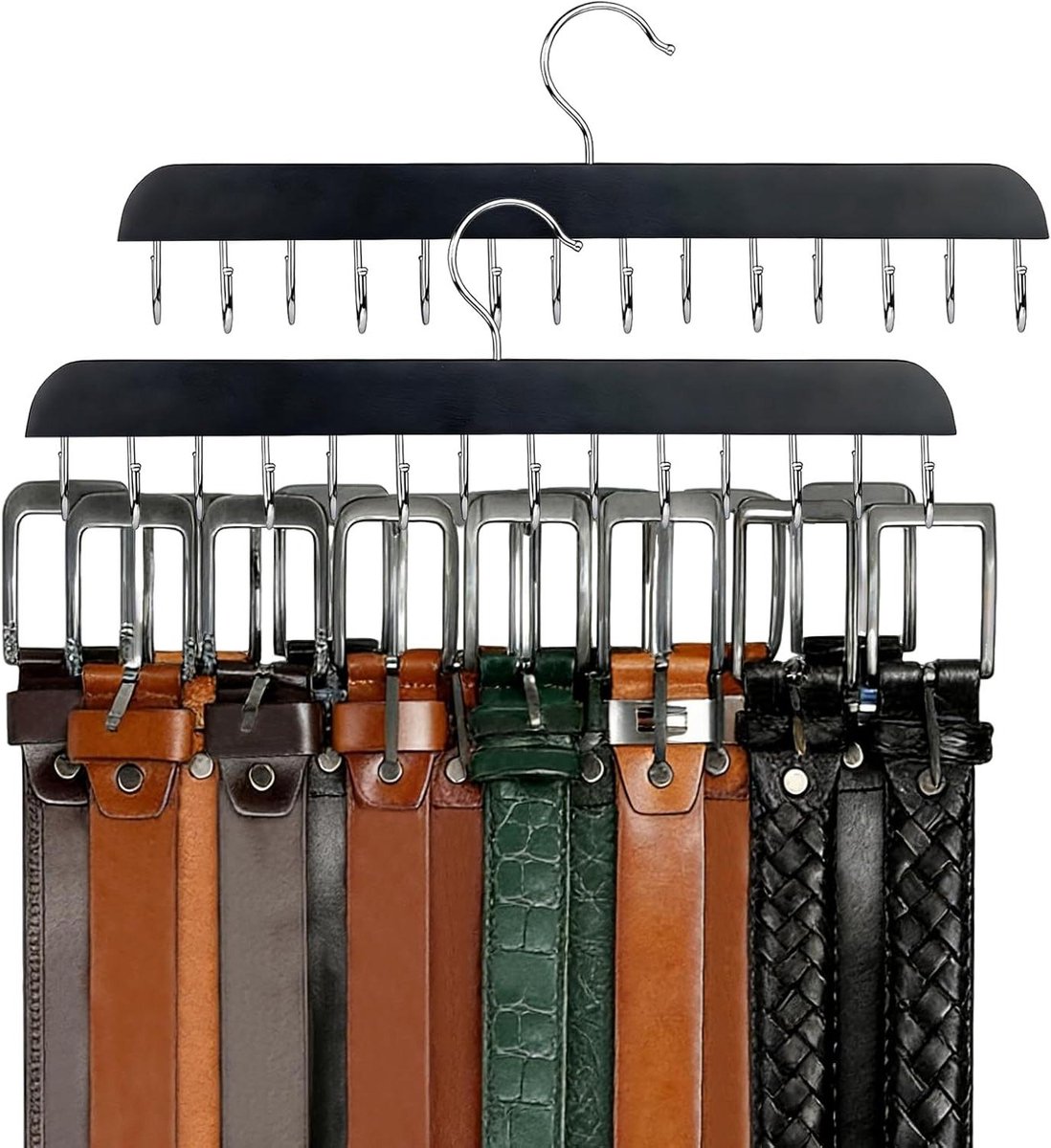 Riemhanger Kast - Garderobe Organizer - Riemen Opbergen - Compact Ontwerp - 31.7CM - Zwart
