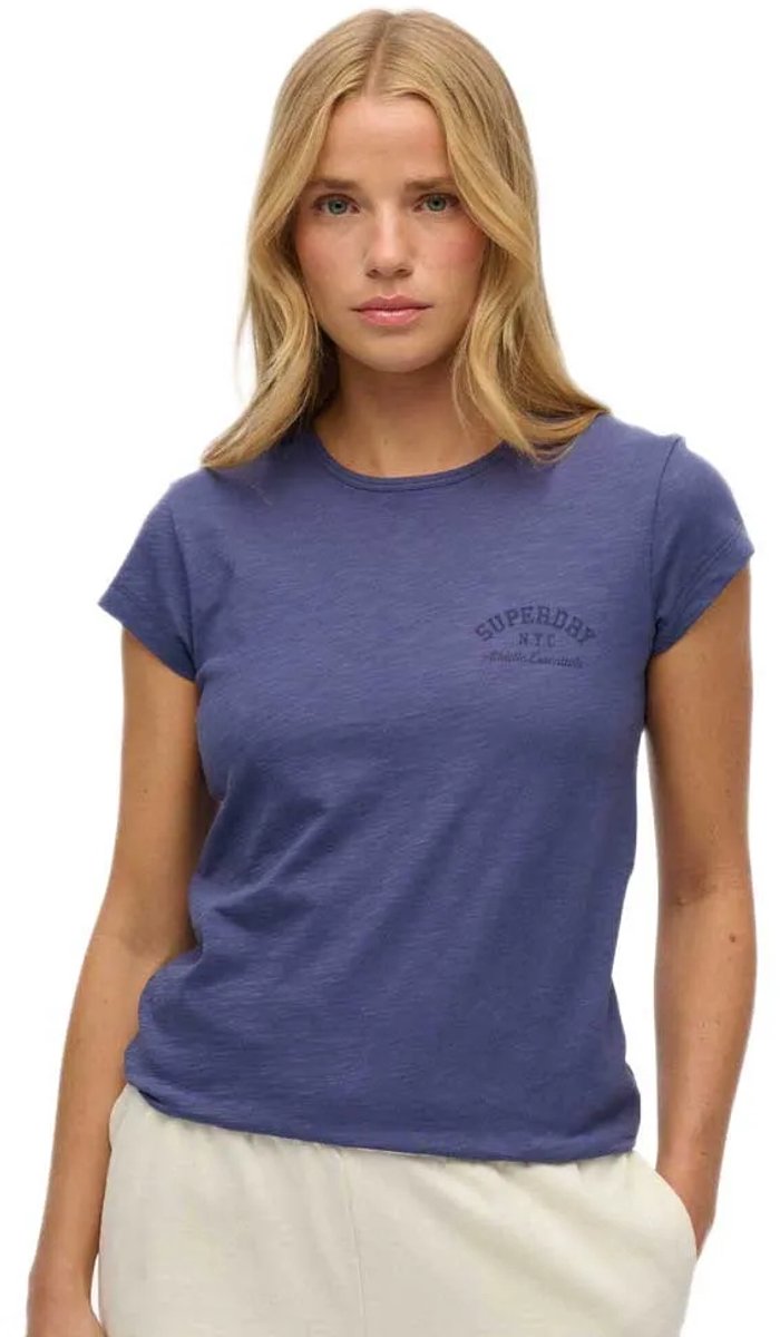 Superdry Athletic Essential Slub T-shirt Dames T-shirts Marineblauw