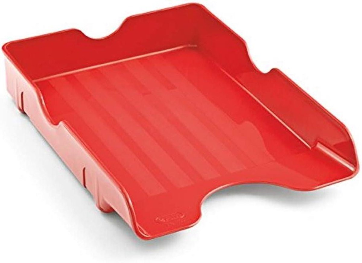 Documentenplank - Dossierrek - Bureau organiseren - Stapelbaar ontwerp - 35 x 26 x 7 cm - Rood