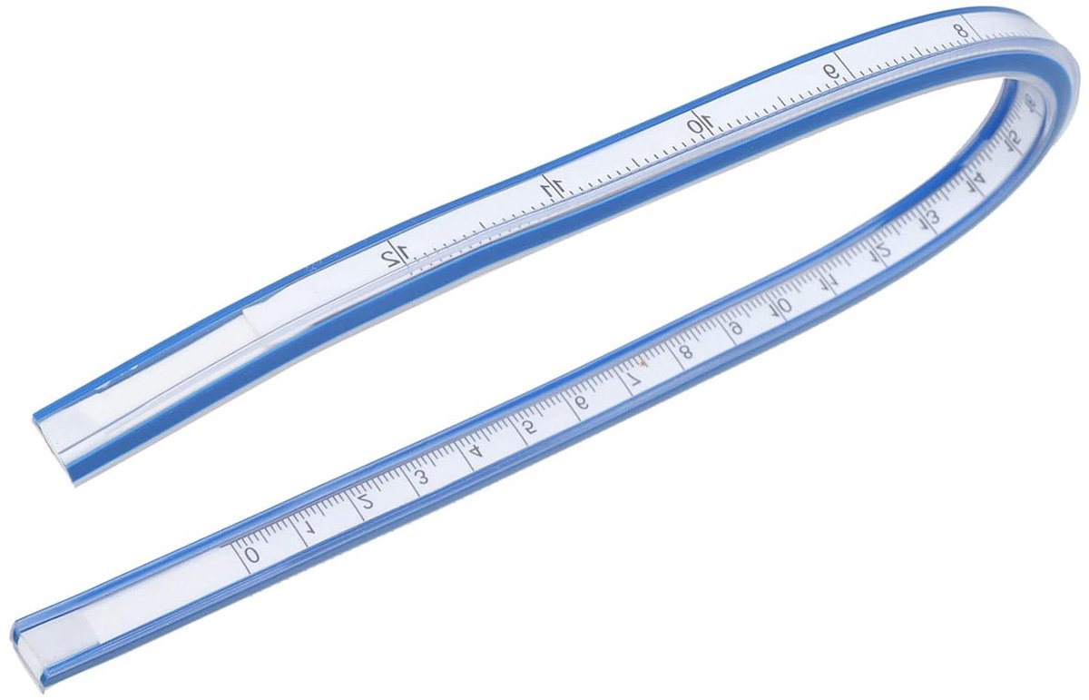 Flexibele Curve Liniaal - Zachte Meetlat - Gebogen Naden Meten - Vormvast Instelbaar - 10 x 7 x 1 cm