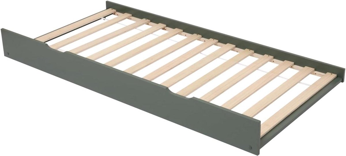 Houten Ladebed - Extra Bed - Kinderkamer - Met Wielen - 190x94x21.5cm - Groen