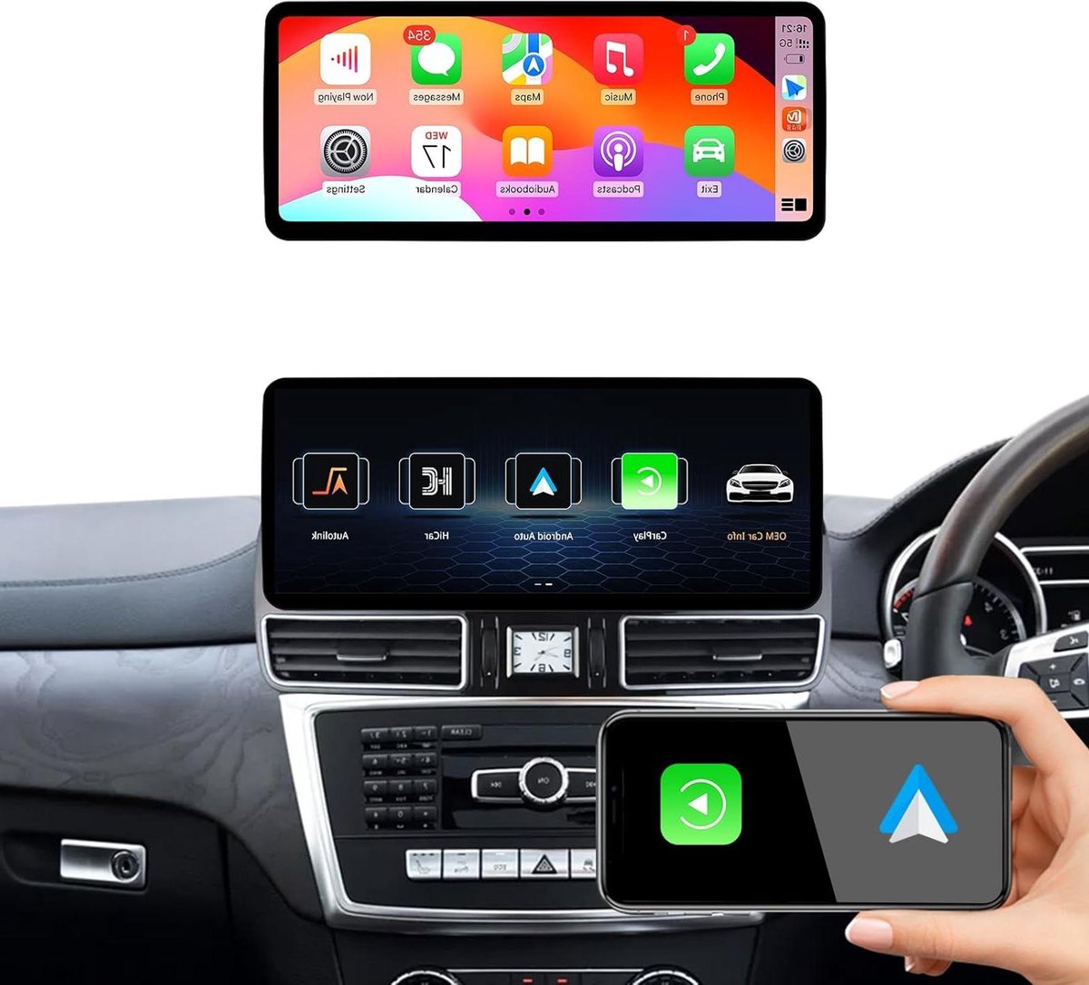 Auto Stereo - Multimedia Player - Navigatie Upgrade - Aanraakscherm - 123 Zoll - Zwart