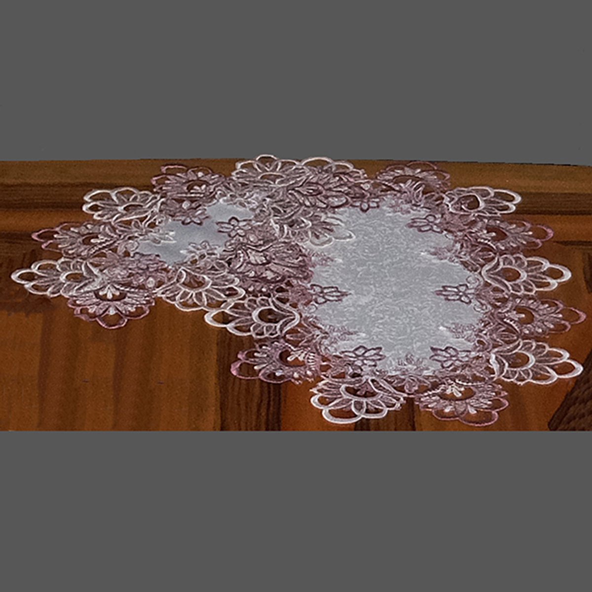 Tafelkleed - Grof kant met Roze - Set van 2 stuks - Loper 37 cm en Loper 50 cm