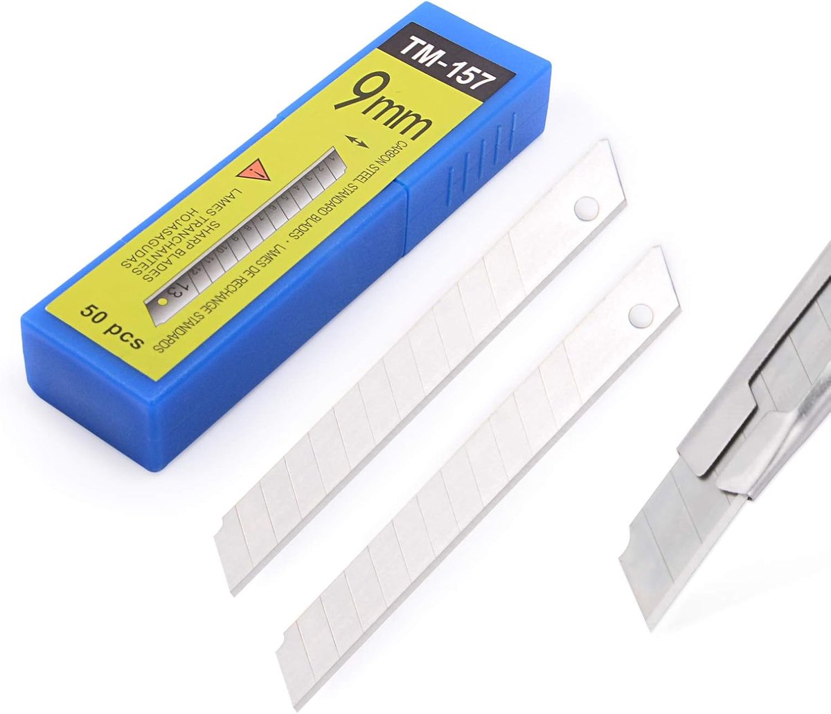 Pack of 50 Knives - 9 mm - 60 ° Snap-off Knife - Vervangbladen voor Standaard Snijmessen - 9 mm