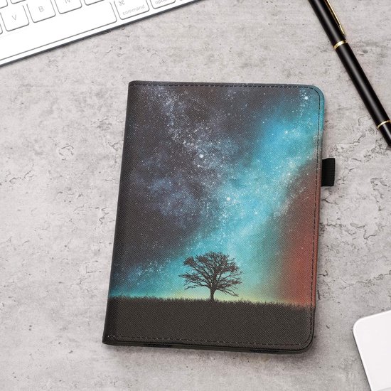 E-reader hoesje - Ereader cover - Apparaat beschermen - Magnetische sluiting - Kindle Paperwhite 11e Gen - Blauw grijs zwart — afbeelding 5