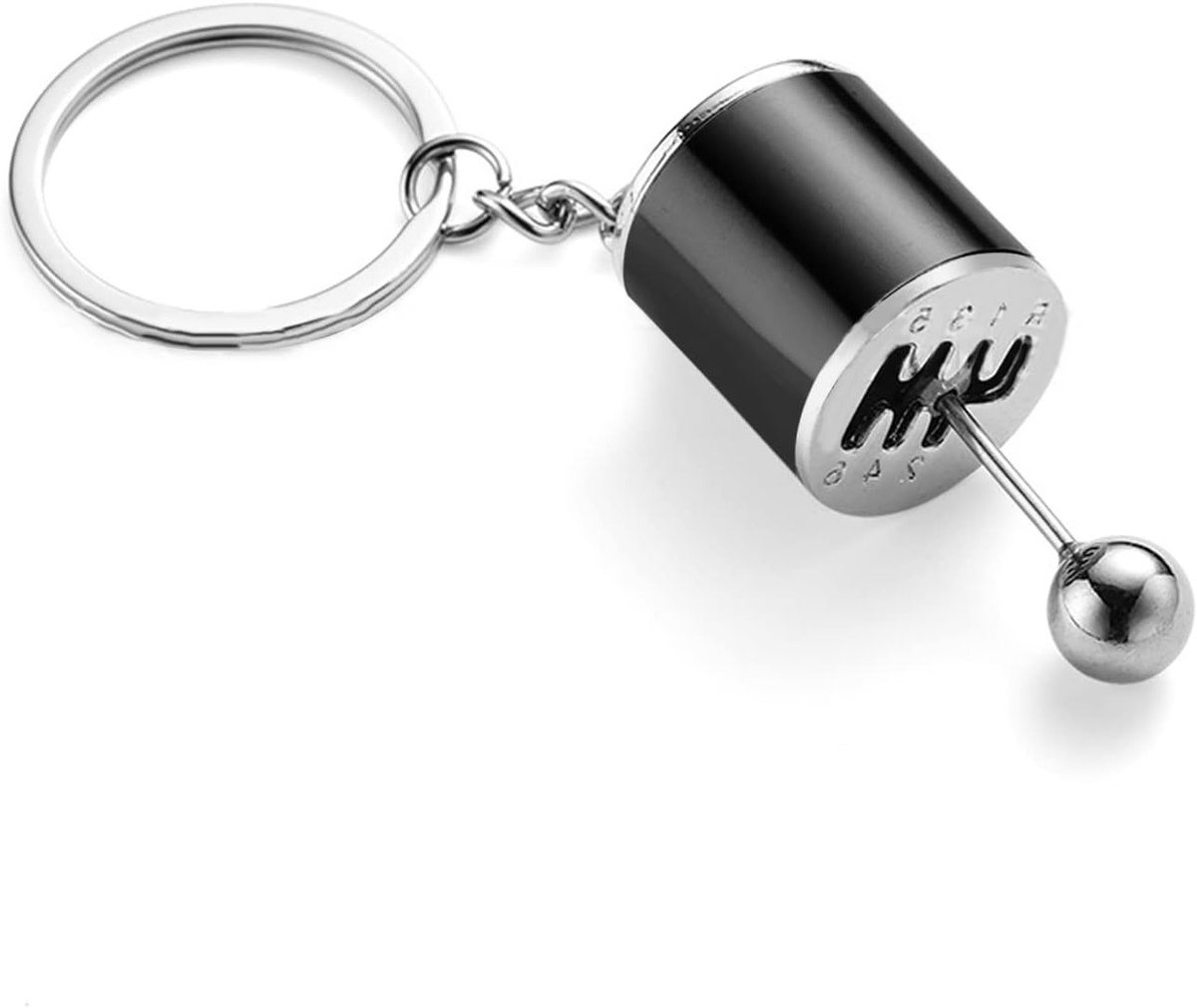Creatieve Sleutelhanger in de Vorm van een Versnellingspook, Mini Versnellingsknop Sleutelhanger van Metaal voor Auto Liefhebbers, Perfect Cadeau voor Mannen (8*7*3cm - Zwart)