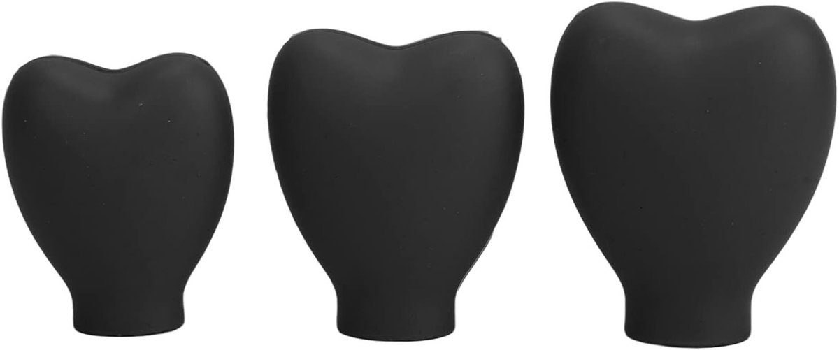 Set van 3 Make-up Borstels Beschermers - Draagbare Siliconen Hartvormige Beschermhoezen voor Cosmetische Borstels, Ideaal voor Thuis en Op Reis, Perfect voor Vrouwen en Meisjes