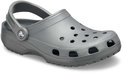 Sabot Crocs gris avec la sangle portée vers l'arrière.