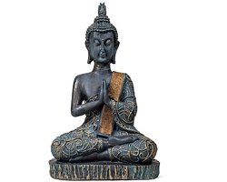 Boeddha (namaste) antieke finish Thailand - 15x10x23 - 380 - Polyresin