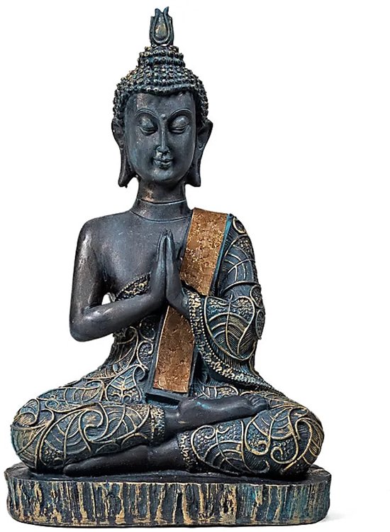 Boeddha (namaste) antieke finish Thailand - 15x10x23
